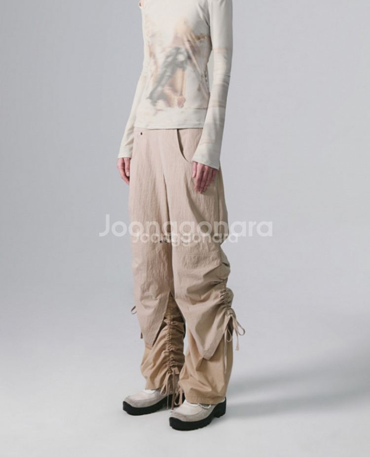 코튼 팬츠 나체 LAYERED WAIST BONDED--2