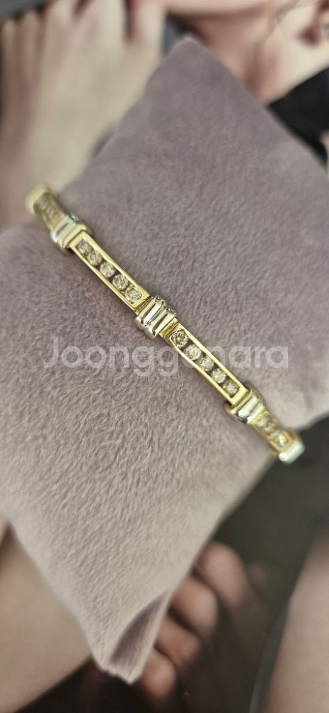 14k 천연다이아 마디팔찌( 감별서 동봉)--2