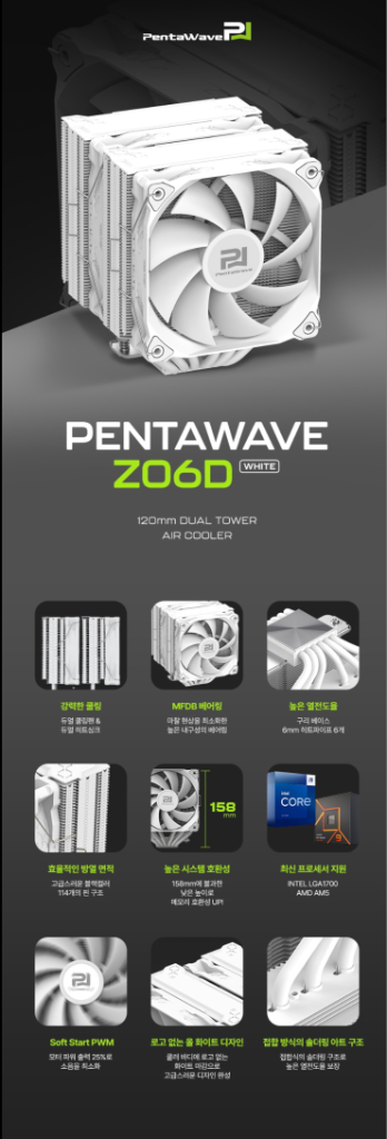 (미개봉) PentaWave Z06D 쿨러(CPU쿨러)--3