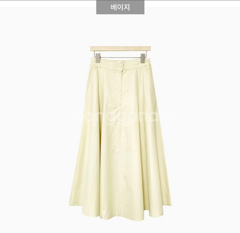 새상품) 6만원대 탄탄한 버튼 코튼 플레어 롱 스커트--5