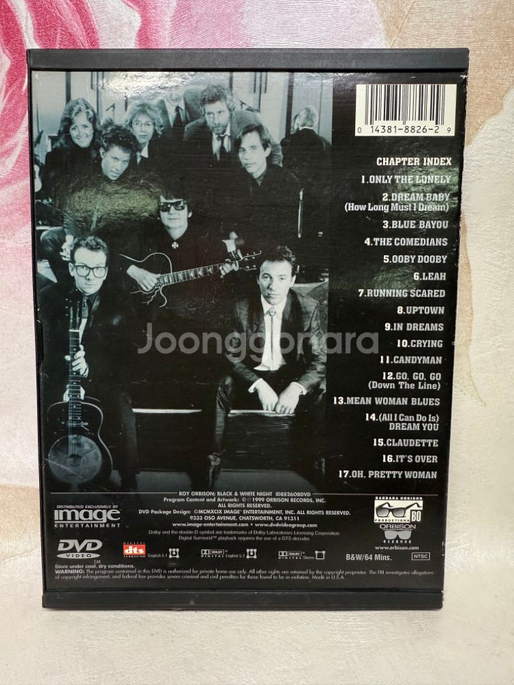 DVD 로이 오비슨 1988년 콘서트실황 Black&W--1