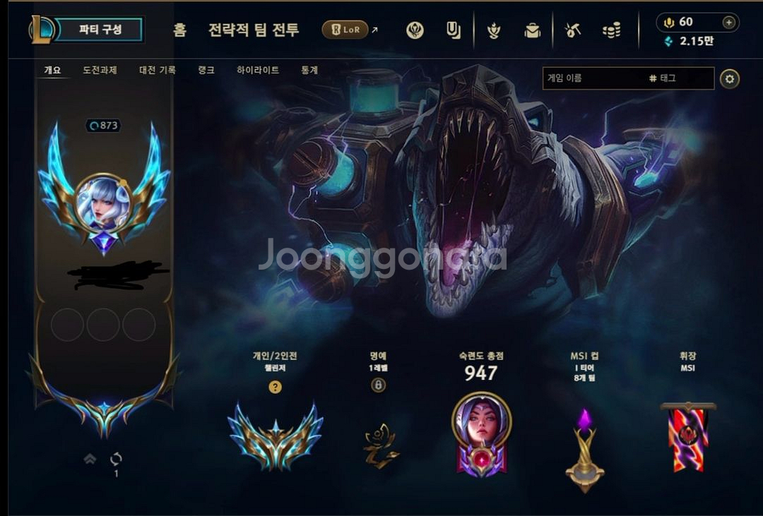전챌린저(5+1)리그오브레전드 롤개인기사 롤듀오맡김--0