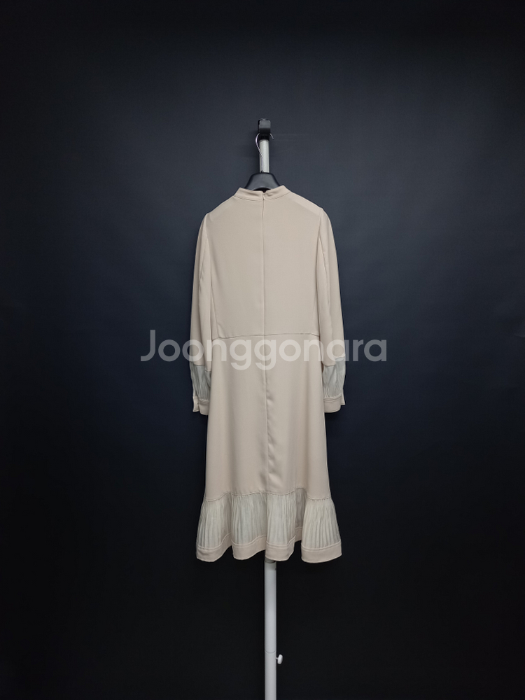 시스템 춘추 오간자배색 맥시 롱 원피스 44.55--1