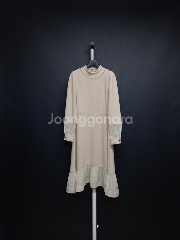 시스템 춘추 오간자배색 맥시 롱 원피스 44.55--0