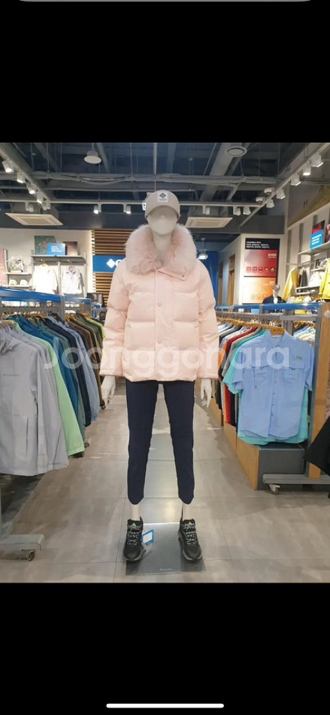 콜롬비아 숏다운 퍼 자켓 패딩 (페일핑크)--5