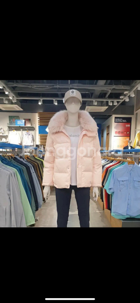 콜롬비아 숏다운 퍼 자켓 패딩 (페일핑크)--4