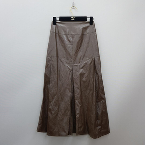 한섬 타임 20FW 페이크 레더 A라인 스커트61-90