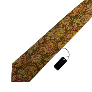 새상품 명품 에트로 넥타이 9.5cm 카키 컬러