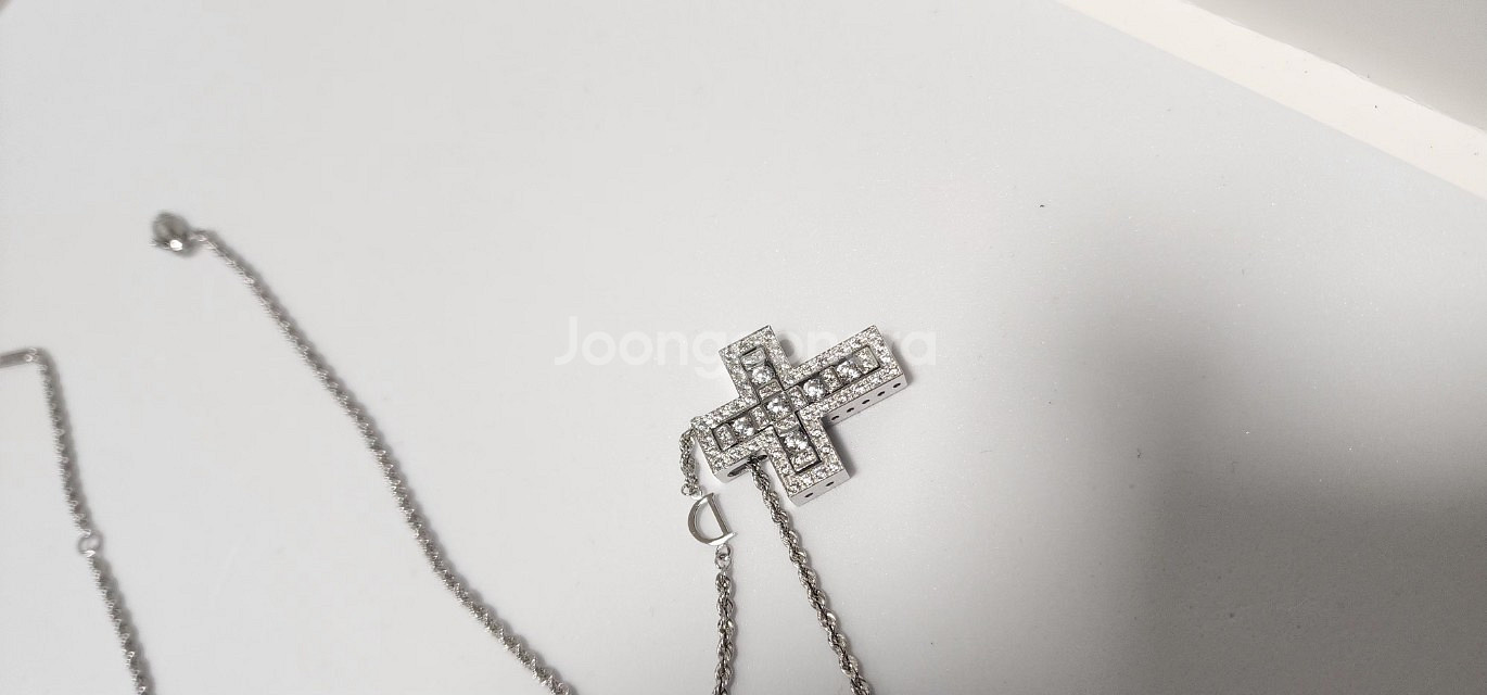 18k 화이트 골드 벨에포크 라지 사이즈 목걸이--2