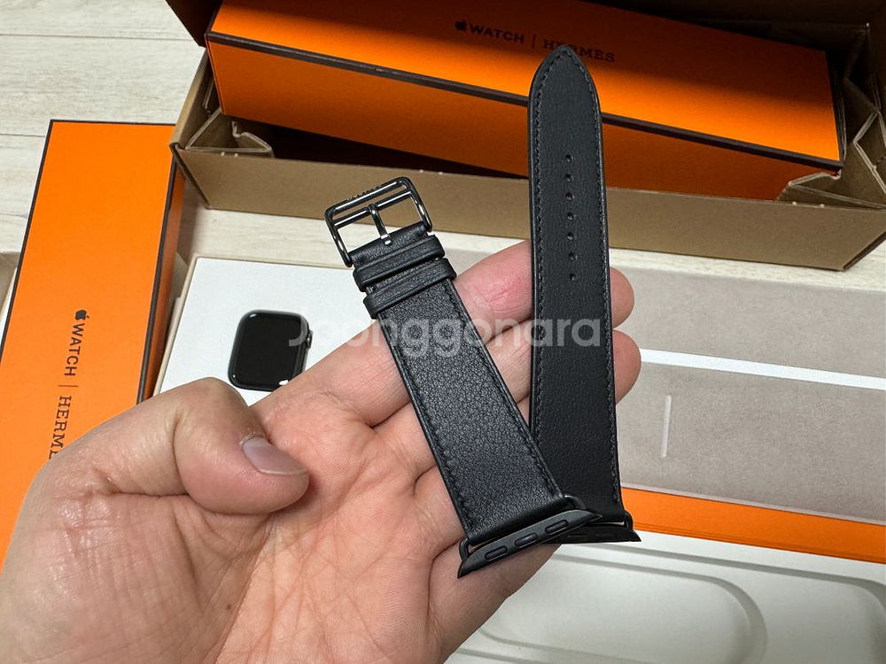 애플워치 7 에르메스 45mm 느와르 싱글 투어--2