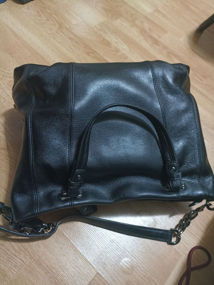 루이까또즈 블랙 가죽 크로스백 토트백 가방 숄더백--1