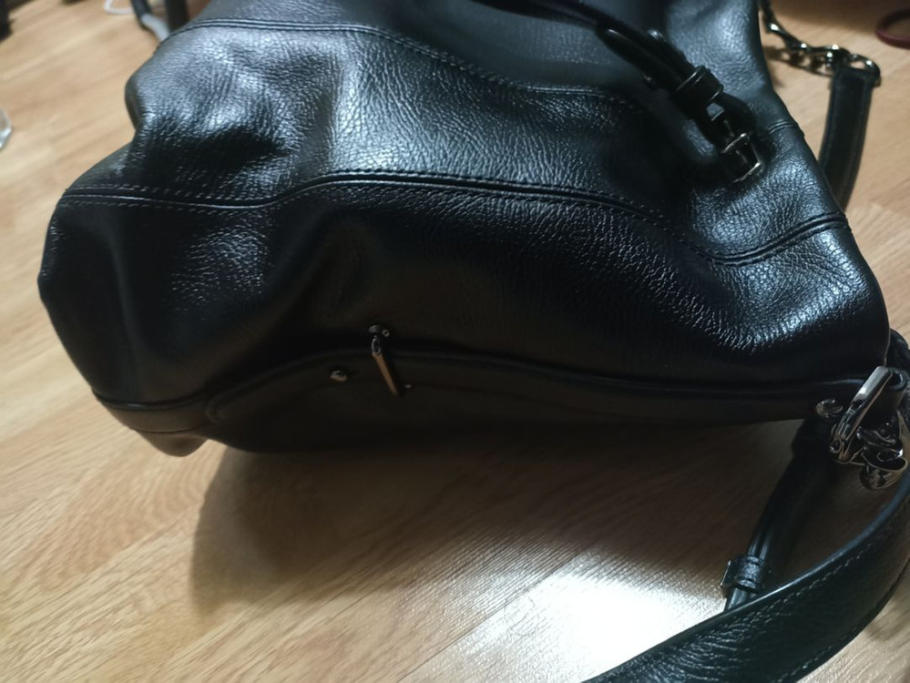 루이까또즈 블랙 가죽 크로스백 토트백 가방 숄더백--2