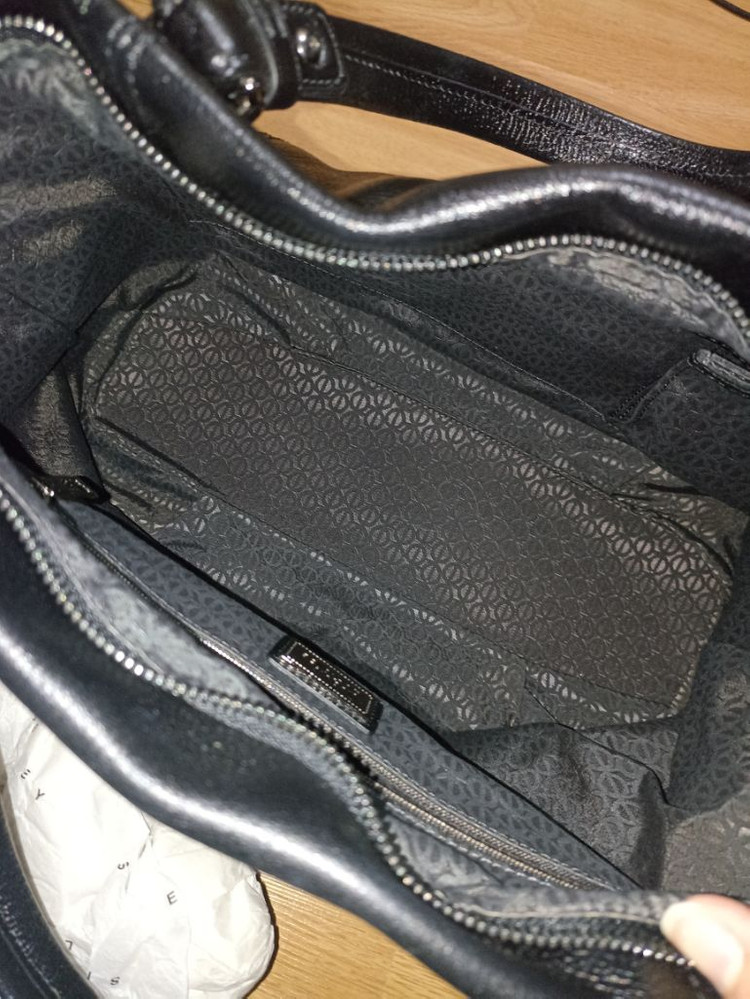 루이까또즈 블랙 가죽 크로스백 토트백 가방 숄더백--4