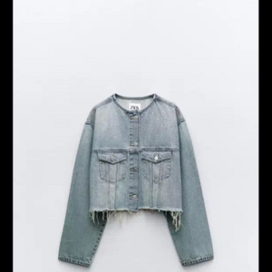 자라 zara trf 데님 자켓 - xs