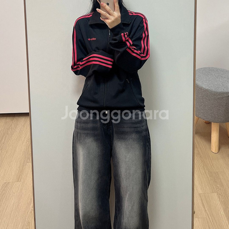 아디다스 베켄바우어 블랙 핑크 트랙탑 져지--1