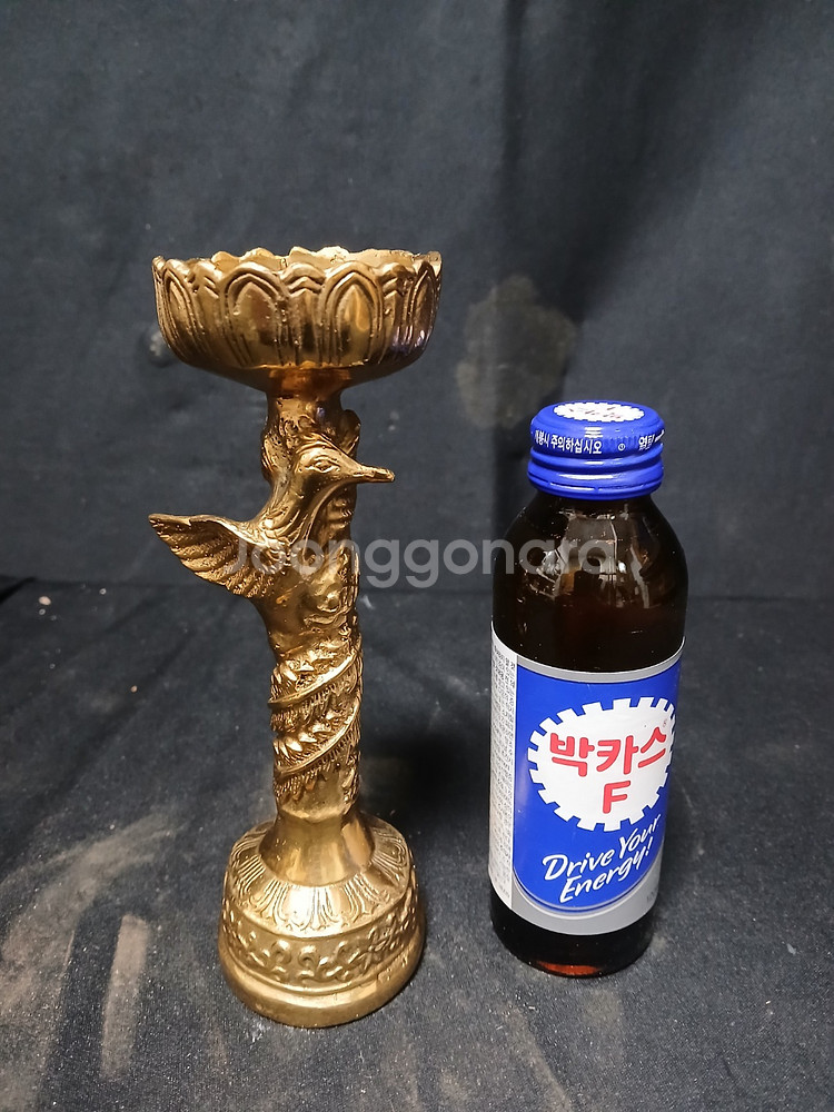 황동 개금 봉황 촛대 가로6cm,세로17cm--0