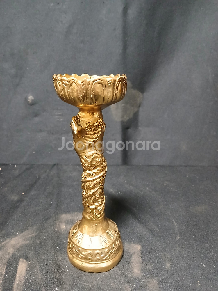 황동 개금 봉황 촛대 가로6cm,세로17cm--1
