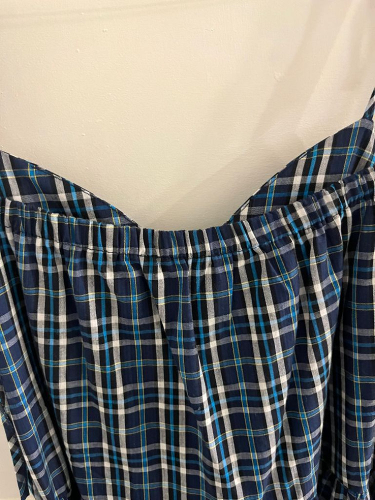 프릴 체크 원피스--3