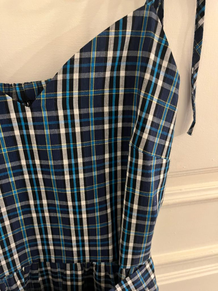 프릴 체크 원피스--2