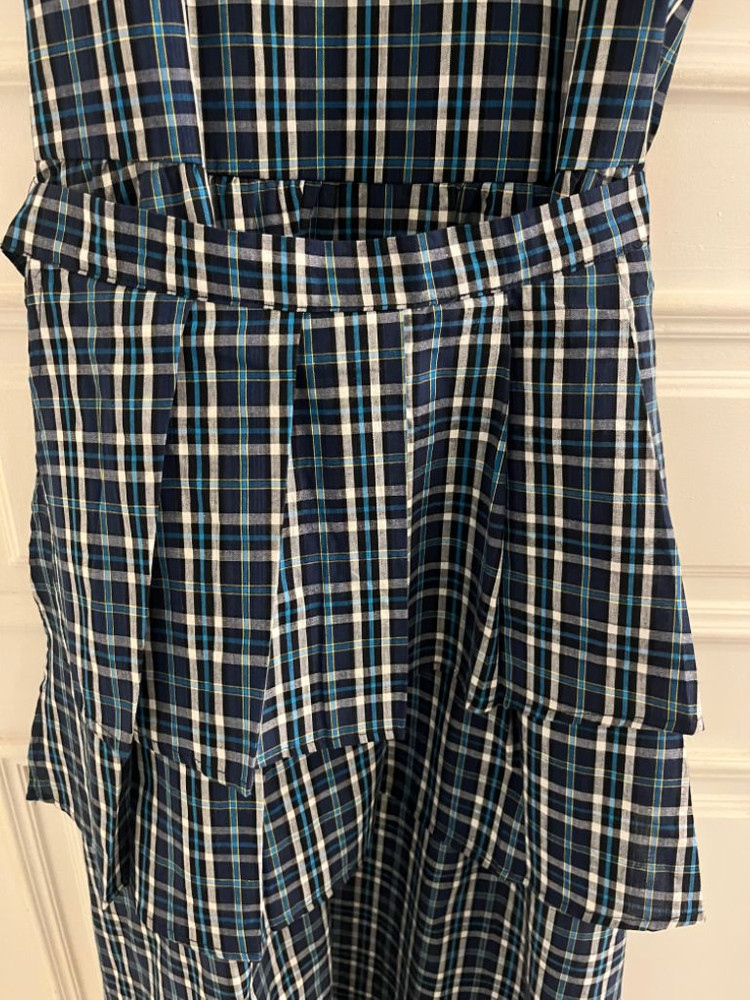 프릴 체크 원피스--1