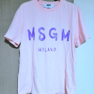 MSGM 밀라노이태리 핑크 면100반팔티 가슴둘레100