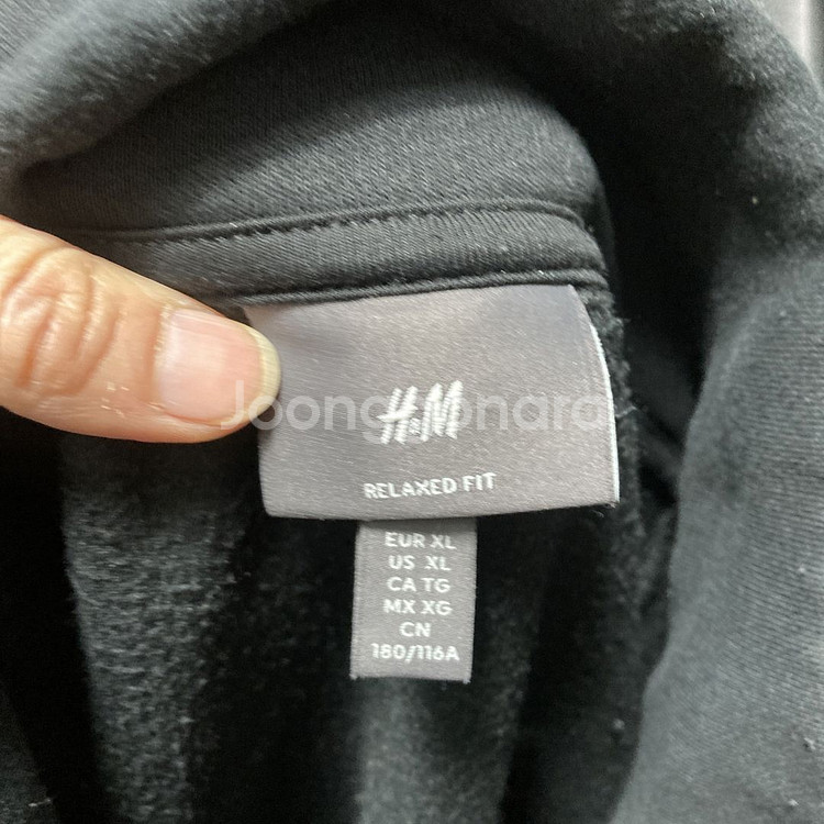 H&M 반집업티셔츠 최상 블랙 105-110 영구제--3