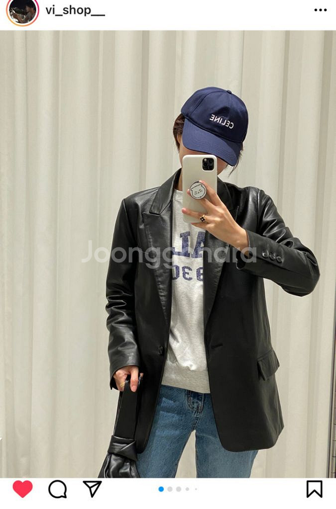 비숍 싱글 레더 자켓--0