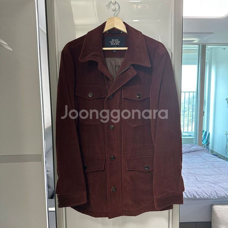 맨온더분 코듀로이 사파리 자켓 브릭컬러 판매--0