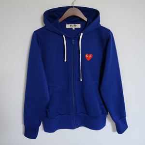L 꼼데가르송 블루 레드와펜 여성 후드집업 AZ-T17