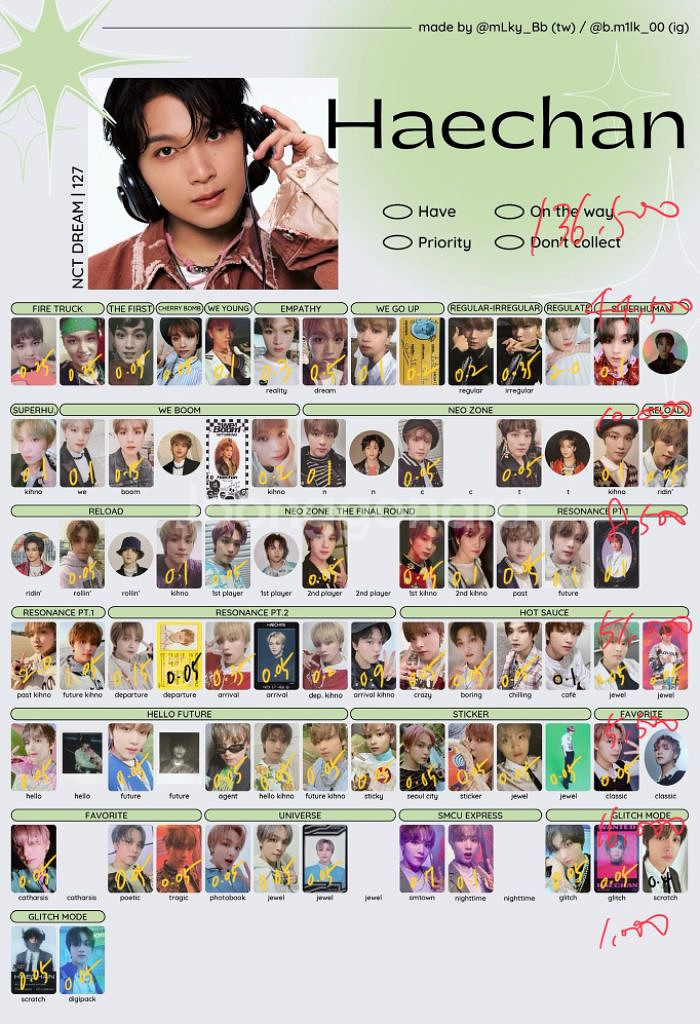 엔시티 해찬 앨범 포카 일괄 양도합니다.--0