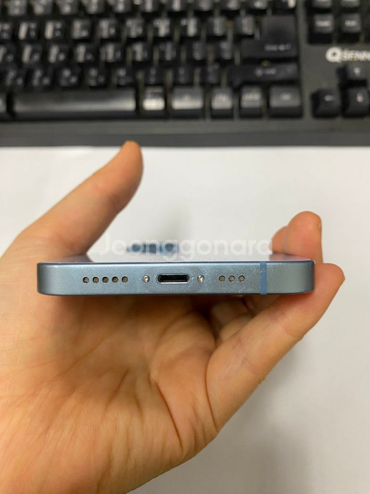 아이폰14 블루 A급 128GB 무잔상 배터리성능100--6