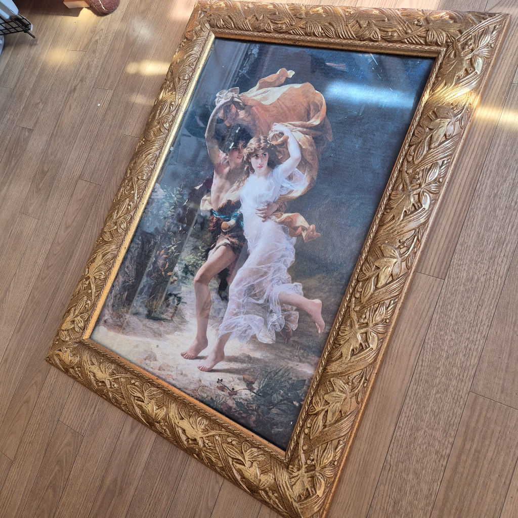 캔버스 빈티지그림 엔틱액자 50x70이낭 대형 (택배x