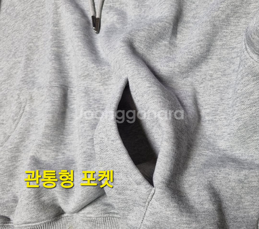 피치블랙 그레이 후드티셔츠--5