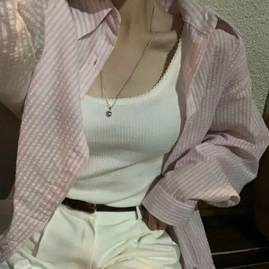 지그재그 스트라이프 시어서커 셔츠