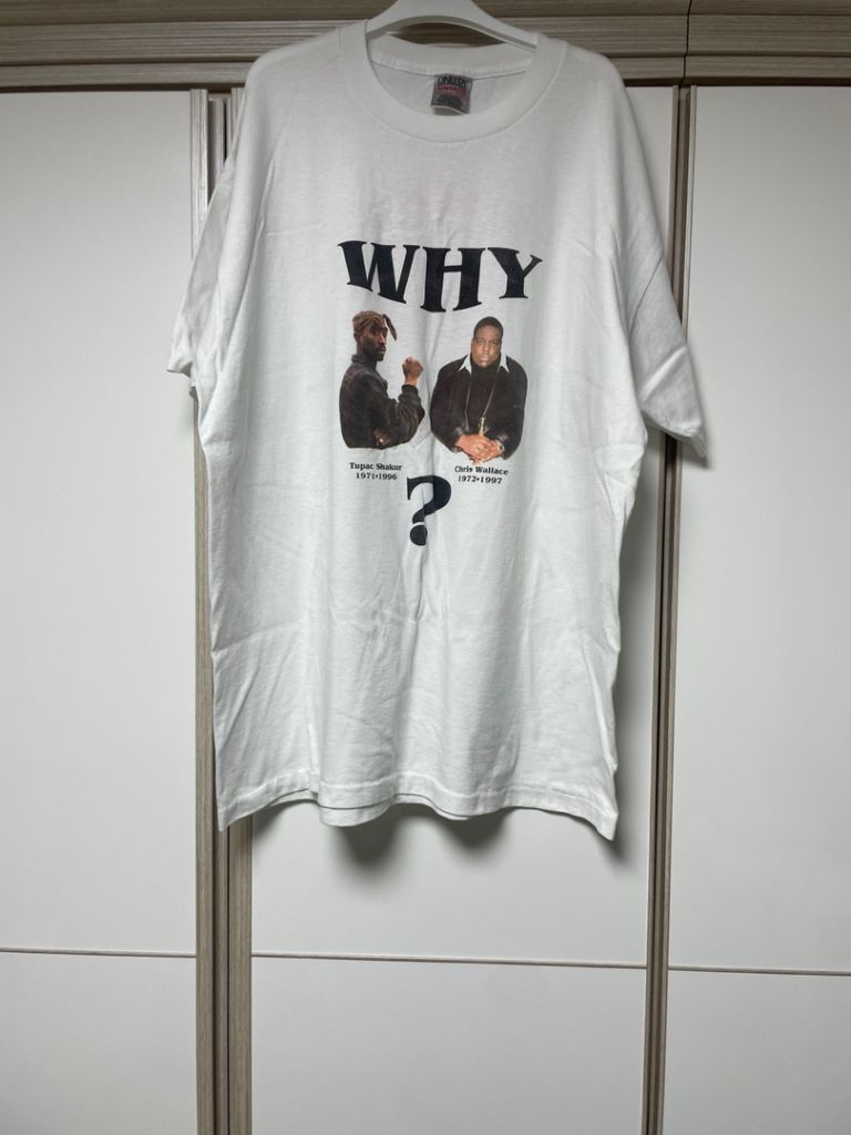 [XL] 빈티지 90s 투팍비기 why? 랩 티셔츠