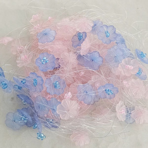 파츠 비즈수술꽃 2색 61개 일괄