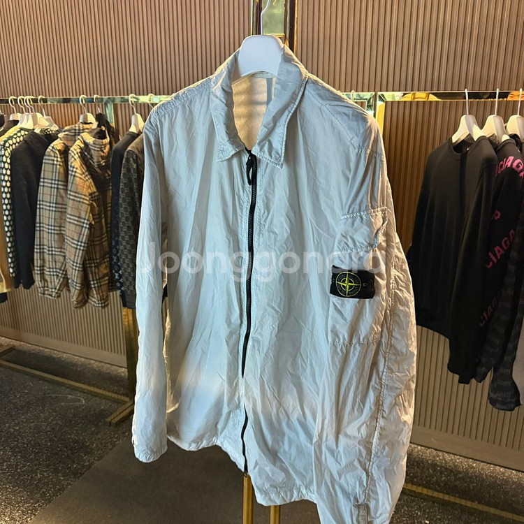 [3XL]스톤아일랜드 크링클랩스 스카이블루 오버셔츠--1