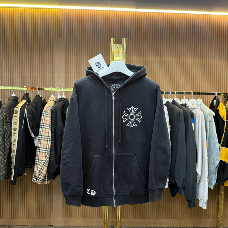 [XL사이즈]크롬하츠 플러스 로고 후드집업--0