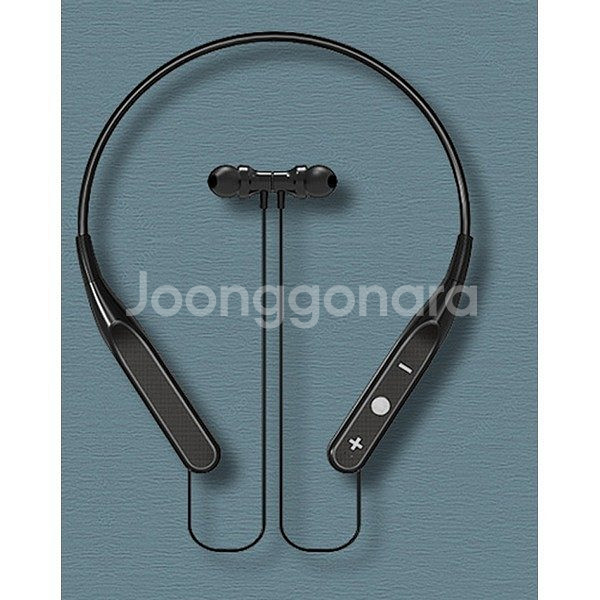 새 검정색 넥밴드 5.0 헤드셋 블루투스 이어폰 무선--1