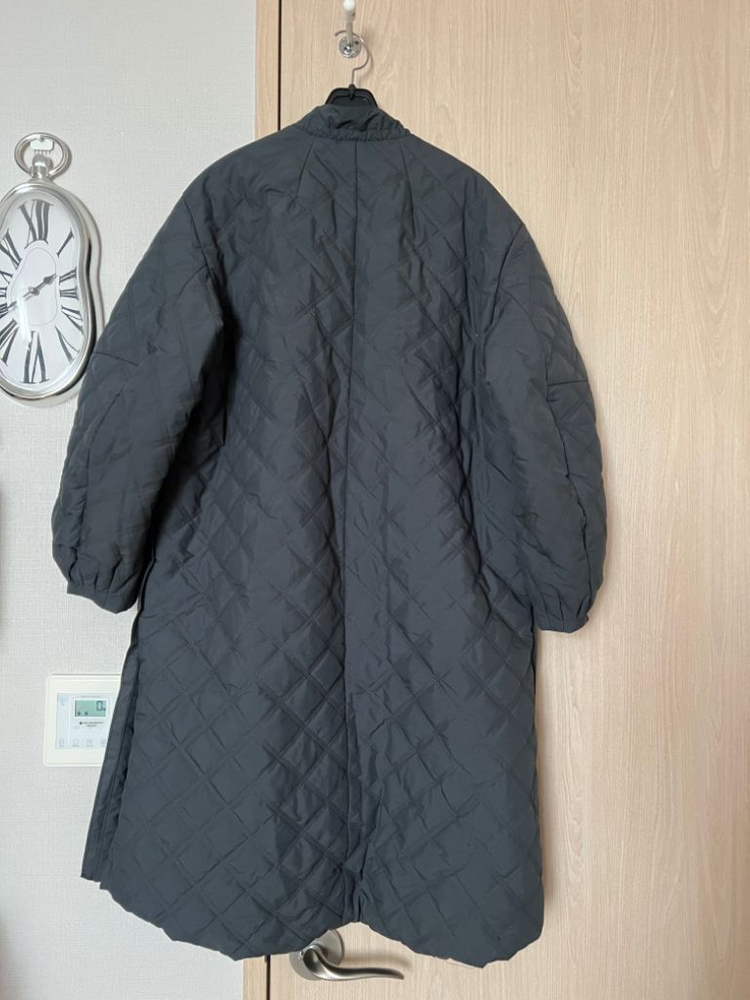 한섬 마인 MINE 셔링 퍼프 소매 퀼팅 점퍼 롱 자켓 경량 패딩 이미지