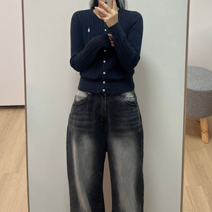 폴로 랄프로렌 케이블 꽈배기 네이비 가디건