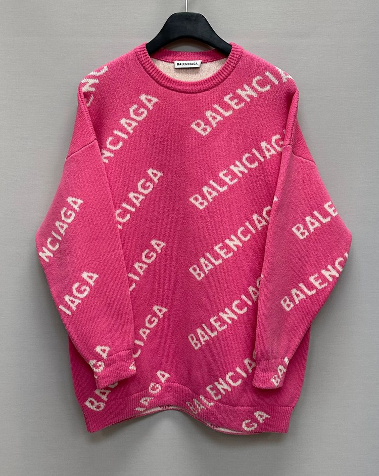 발렌시아가 레터링 로고 올오버 오버핏 니트 ( 여성 )--0