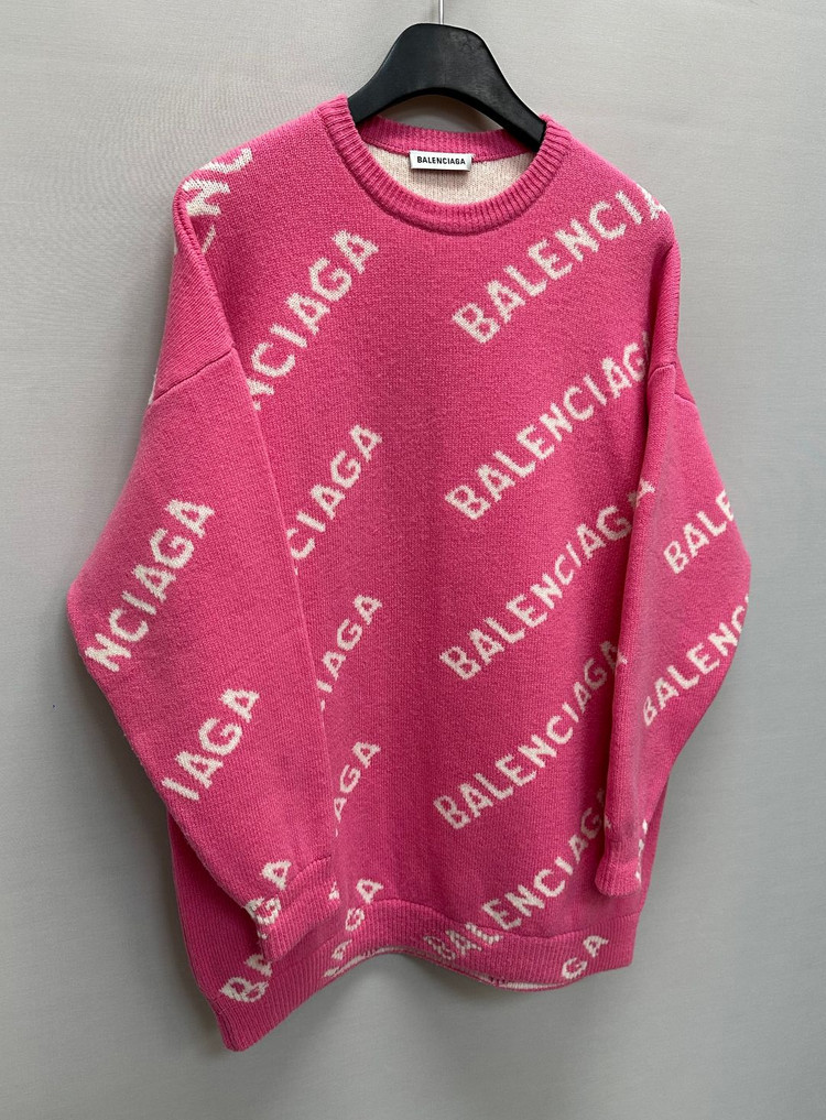 발렌시아가 레터링 로고 올오버 오버핏 니트 ( 여성 )--1