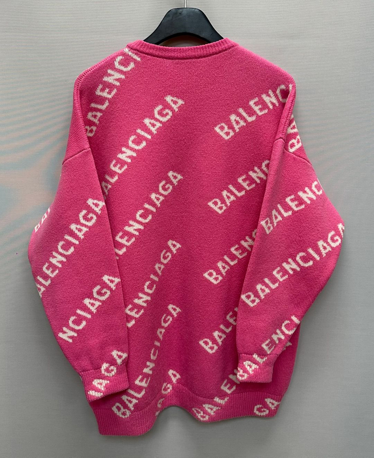 발렌시아가 레터링 로고 올오버 오버핏 니트 ( 여성 )--3
