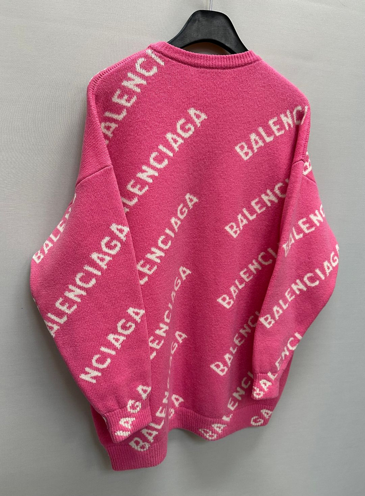 발렌시아가 레터링 로고 올오버 오버핏 니트 ( 여성 )--5