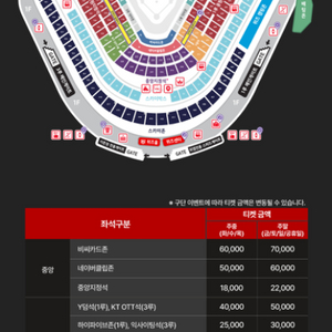삼성 KT 4.12 or 4.13 테이블석(2인) 구함