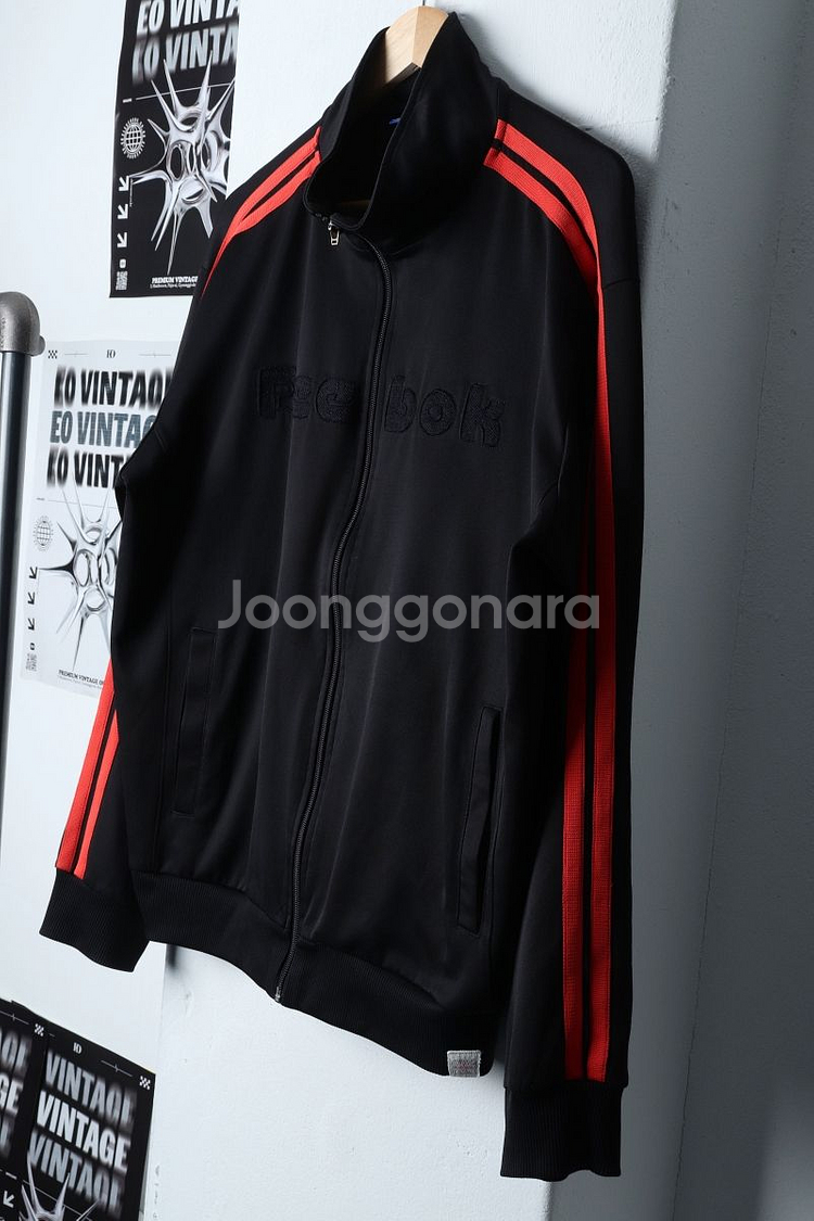 (XL) 리복 집업 바람막이 점퍼자켓 블랙 올드스쿨--0
