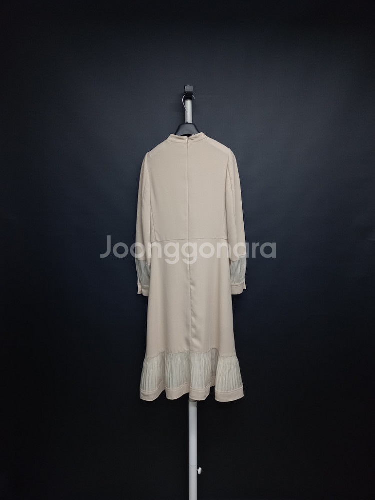 시스템 춘추 오간자배색 맥시 롱 원피스 44.55--1