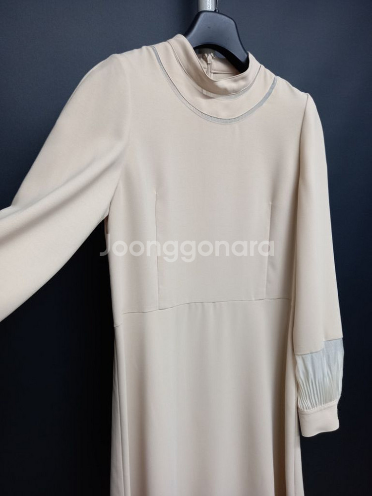 시스템 춘추 오간자배색 맥시 롱 원피스 44.55--3