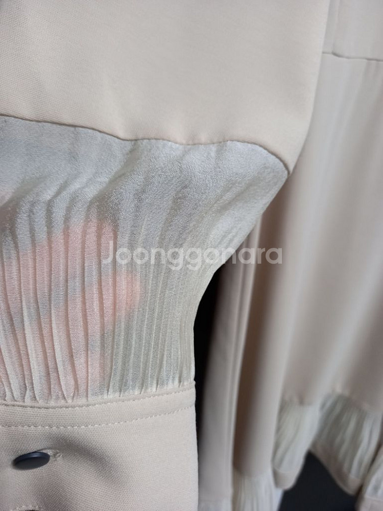 시스템 춘추 오간자배색 맥시 롱 원피스 44.55--5